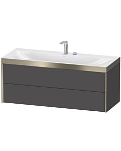 Duravit XViu vanity unit XV4617EB149P 120x48cm, 2 drawers, 2 tap holes, matt champagne, Rahmen P, matt graphite