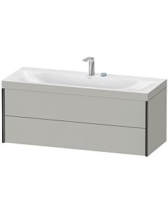 Duravit XViu vanity unit XV4617EB207C 120x48cm, 2 drawers, 2 tap holes, matt black, Rahmen C, matt concrete gray