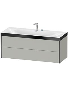 Duravit XViu vanity unit XV4617EB207P 120x48cm, 2 drawers, 2 tap holes, matt black, Rahmen P, matt concrete gray
