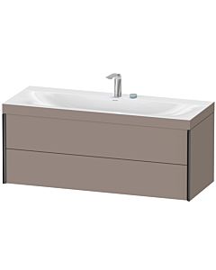 Duravit XViu Waschtisch-Unterschrank XV4617EB243C 120x48cm, 2 Schubkästen, 2 Hahnlöcher, schwarz matt, Rahmen C, basalt matt