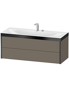 Duravit XViu vanity unit XV4617EB290P 120x48cm, 2 drawers, 2 tap holes, matt black, Rahmen P, flannel gray silk matt
