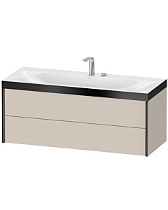 Duravit XViu vanity unit XV4617EB291P 120x48cm, 2 drawers, 2 tap holes, matt black, Rahmen P, matt taupe
