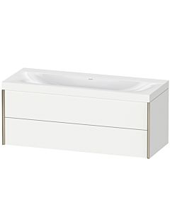 Duravit XViu Waschtisch-Unterschrank XV4617NB118C 120x48cm, 2 Schubkästen, ohne Hahnloch, champagner matt, Rahmen C, weiß matt