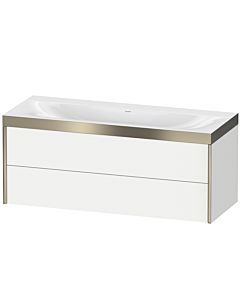 Duravit XViu Waschtisch-Unterschrank XV4617NB118P 120x48cm, 2 Schubkästen, ohne Hahnloch, champagner matt, Rahmen P, weiß matt
