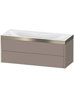 Duravit XViu Waschtisch-Unterschrank XV4617NB143P 120x48cm, 2 Schubkästen, ohne Hahnloch, champagner matt, Rahmen P, basalt matt