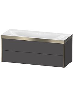 Duravit XViu Waschtisch-Unterschrank XV4617NB149P 120x48cm, 2 Schubkästen, ohne Hahnloch, champagner matt, Rahmen P, graphit matt