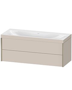 Duravit XViu vanity unit XV4617NB191C 120x48cm, 2 drawers, without tap hole, matt champagne, Rahmen C, matt taupe