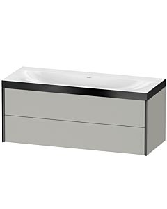 Duravit XViu vanity unit XV4617NB207P 120x48cm, 2 drawers, without tap hole, matt black, Rahmen P, matt concrete gray