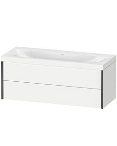 Duravit XViu vanity unit XV4617NB218C 120x48cm, 2 drawers, without tap hole, matt black, Rahmen C, matt white