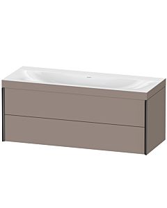 Duravit XViu Waschtisch-Unterschrank XV4617NB243C 120x48cm, 2 Schubkästen, ohne Hahnloch, schwarz matt, Rahmen C, basalt matt