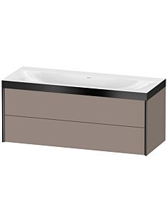 Duravit XViu Waschtisch-Unterschrank XV4617NB243P 120x48cm, 2 Schubkästen, ohne Hahnloch, schwarz matt, Rahmen P, basalt matt