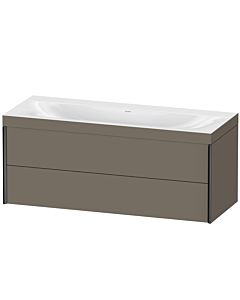 Duravit XViu vanity unit XV4617NB290C 120x48cm, 2 drawers, without tap hole, black matt, Rahmen C, flannel gray silk matt
