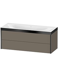 Duravit XViu Waschtisch-Unterschrank XV4617NB290P 120x48cm, 2 Schubkästen, ohne Hahnloch, schwarz matt, Rahmen P, flannel grey seidenmatt