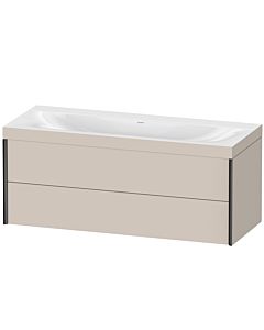 Duravit XViu vanity unit XV4617NB291C 120x48cm, 2 drawers, without tap hole, matt black, Rahmen C, matt taupe