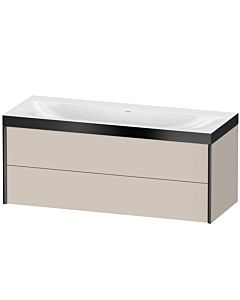 Duravit XViu vanity unit XV4617NB291P 120x48cm, 2 drawers, without tap hole, matt black, Rahmen P, matt taupe