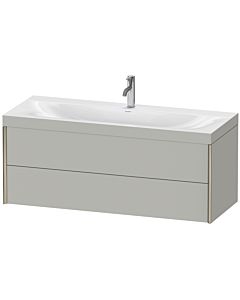 Duravit XViu Waschtisch-Unterschrank XV4617OB107C 120x48cm, 2 Schubkästen, 1 Hahnloch, champagner matt, Rahmen C, betongrau matt