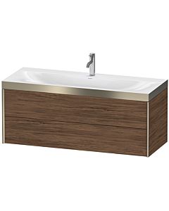 Duravit Meuble sous-vasque XViu XV4617OB121P 120x48cm, 2 tiroirs, 2000 , champagne mat, Rahmen P, noyer foncé