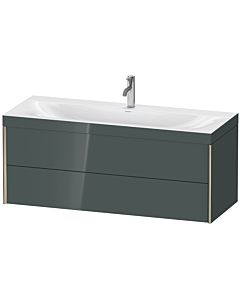 Duravit XViu Waschtisch-Unterschrank XV4617OB138C 120x48cm, 2 Schubkästen, 1 Hahnloch, champagner matt, Rahmen C, dolomiti grey hochglanz