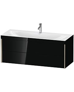 Duravit XViu Waschtisch-Unterschrank XV4617OB140C 120x48cm, 2 Schubkästen, 1 Hahnloch, champagner matt, Rahmen C, schwarz hochglanz