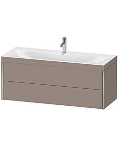 Duravit XViu vanity unit XV4617OB143C 120x48cm, 2 drawers, 2000 tap hole, matt champagne, Rahmen C, matt basalt