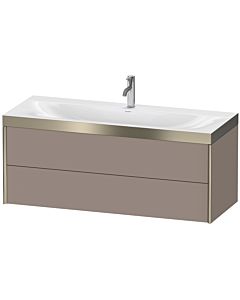 Duravit XViu vanity unit XV4617OB143P 120x48cm, 2 drawers, 2000 tap hole, matt champagne, Rahmen P, matt basalt