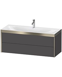 Duravit XViu Waschtisch-Unterschrank XV4617OB149P 120x48cm, 2 Schubkästen, 1 Hahnloch, champagner matt, Rahmen P, graphit matt