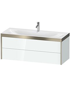 Duravit Meuble sous-vasque XViu XV4617OB185P 120x48cm, 2 tiroirs, 2000 , champagne mat, Rahmen P, blanc brillant