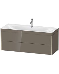 Duravit XViu Waschtisch-Unterschrank XV4617OB189C 120x48cm, 2 Schubkästen, 1 Hahnloch, champagner matt, Rahmen C, flannel grey hochglanz