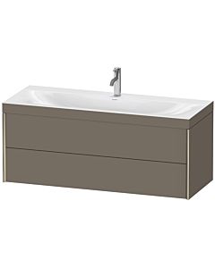 Duravit XViu vanity unit XV4617OB190C 120x48cm, 2 drawers, 2000 tap hole, matt champagne, Rahmen C, flannel gray silk matt
