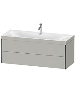 Duravit XViu meuble sous-vasque XV4617OB207C 120x48cm, 2 tiroirs, 2000 , noir mat, Rahmen C, gris béton mat