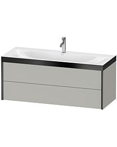 Duravit XViu meuble sous-vasque XV4617OB207P 120x48cm, 2 tiroirs, 2000 , noir mat, Rahmen P, gris béton mat