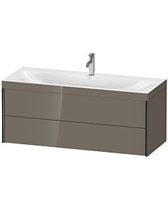 Duravit XViu vanity unit XV4617OB289C 120x48cm, 2 drawers, 2000 tap hole, matt black, Rahmen C, flannel gray high gloss