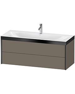 Duravit XViu meuble sous-vasque XV4617OB290P 120x48cm, 2 tiroirs, 2000 , noir mat, Rahmen P, flanelle gris soie mat