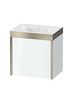 Duravit XViu meuble sous-vasque XV4630NB185P 45x33,3cm, 2000 , gauche, sans trou pour robinet, champagne mat, Rahmen P, blanc brillant