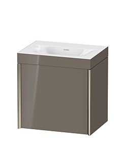 Duravit XViu meuble sous-vasque XV4630NB189C 45x33,3cm, 2000 , gauche, sans trou pour robinet, champagne mat, Rahmen C, gris flanelle brillant