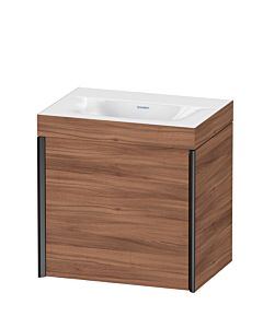 Duravit XViu vanity unit XV4630NB279C 45x33.3cm, 2000 door, left, without tap hole, matt black, Rahmen C, natural walnut