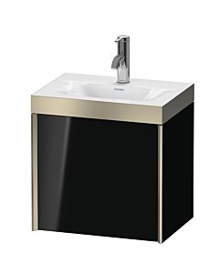 Duravit XViu Waschtisch-Unterschrank XV4630OB140P 45x33,3cm, 1 Tür, links, 1 Hahnloch, champagner matt, Rahmen P, schwarz hochglanz