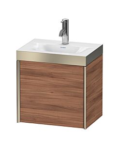 Duravit XViu vanity unit XV4630OB179P 45x33.3cm, 2000 door, left, 2000 tap hole, matt champagne, Rahmen P, natural walnut