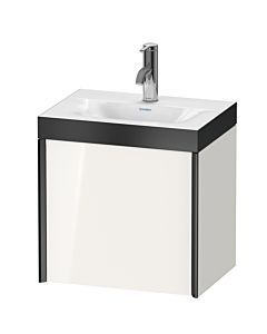 Duravit XViu vanity unit XV4630OB222P 45x33.3cm, 2000 door, left, 2000 tap hole, black matt, Rahmen P, white high gloss