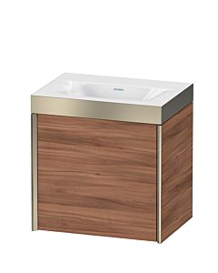 Duravit XViu vanity unit XV4631NB179P 45x33.3cm, 2000 door, right, without tap hole, matt champagne, Rahmen P, natural walnut