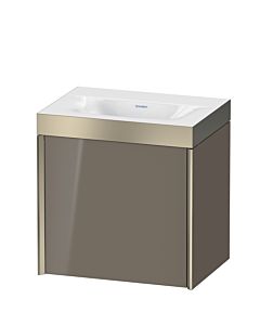 Duravit XViu vanity unit XV4631NB189P 45x33.3cm, 2000 door, right, without tap hole, matt champagne, Rahmen P, flannel gray high gloss