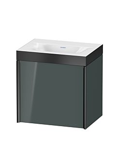 Duravit XViu Waschtisch-Unterschrank XV4631NB238P 45x33,3cm, 1 Tür, rechts, ohne Hahnloch, schwarz matt, Rahmen P, dolomiti grey hochglanz