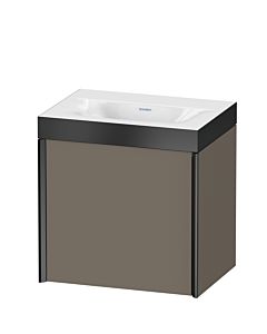 Duravit XViu meuble sous-vasque XV4631NB290P 45x33,3cm, 2000 , droite, sans trou pour robinet, noir mat, Rahmen P, flanelle gris soie mat