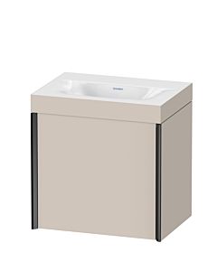 Duravit XViu Waschtisch-Unterschrank XV4631NB291C 45x33,3cm, 1 Tür, rechts, ohne Hahnloch, schwarz matt, Rahmen C, taupe matt