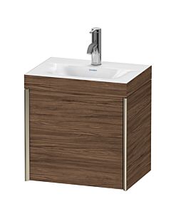 Duravit XViu vanity unit XV4631OB121C 45x33.3cm, 2000 door, right, 2000 tap hole, matt champagne, Rahmen C, dark walnut