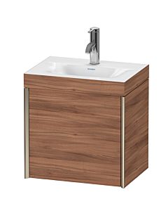 Duravit XViu vanity unit XV4631OB179C 45x33.3cm, 2000 door, right, 2000 tap hole, matt champagne, Rahmen C, natural walnut