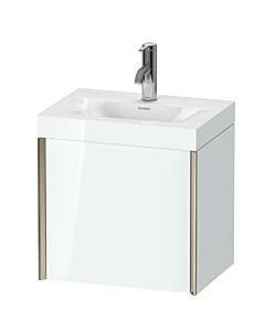 Duravit XViu vanity unit XV4631OB185C 45x33.3cm, 2000 door, right, 2000 tap hole, matt champagne, Rahmen C, white high gloss