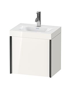 Duravit XViu Waschtisch-Unterschrank XV4631OB222C 45x33,3cm, 1 Tür, rechts, 1 Hahnloch, schwarz matt, Rahmen C, weiß hochglanz