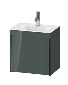 Duravit XViu Waschtisch-Unterschrank XV4631OB238C 45x33,3cm, 1 Tür, rechts, 1 Hahnloch, schwarz matt, Rahmen C, dolomiti grey hochglanz