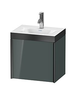 Duravit XViu Waschtisch-Unterschrank XV4631OB238P 45x33,3cm, 1 Tür, rechts, 1 Hahnloch, schwarz matt, Rahmen P, dolomiti grey hochglanz
